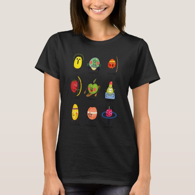 Sportfrukt, grönsaker, grönsaksdräkt, hälsosam t shirt (Framsida)