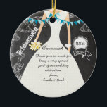 Sportgåvor av typen Chalkboard Bröllop Gown Brides Julgransprydnad Keramik<br><div class="desc">Retro Romantic Swirling Musik noter Teal Aqua Blue Bunting Banner Chalkboard Bröllop Gown Bridesmaid Tack Bröllopsfest Gifts</div>