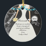 Sportgåvor av typen Chalkboard Bröllop Gown Brides Julgransprydnad Keramik<br><div class="desc">Retro Romantic Swirling Musik noter Teal Aqua Blue Bunting Banner Chalkboard Bröllop Gown Bridesmaid Tack Bröllopsfest Gifts</div>