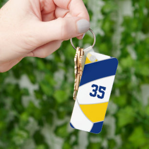 sportgåvor blått guld nyckelring
