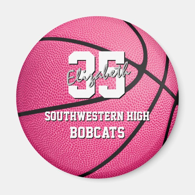Sportgåvor från rosa basketboll magnet (Framsidan)