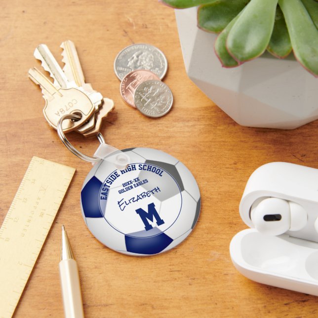 Sportgåvor under 10 år för blått grått-fotboll nyckelring (Skrivbord)