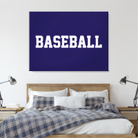 Sportig atletisk vit BASEBALL-text på marinblå