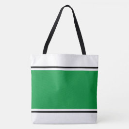 Sportig Bright Grönt Black Tävla Rand på vitt Tygkasse