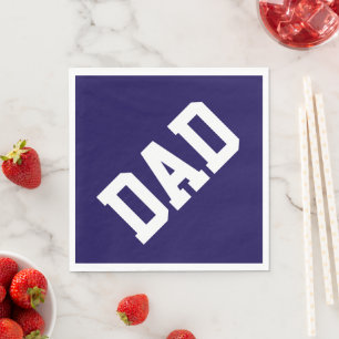 Sportig diagonal DAD-text på marinblå Pappersservett