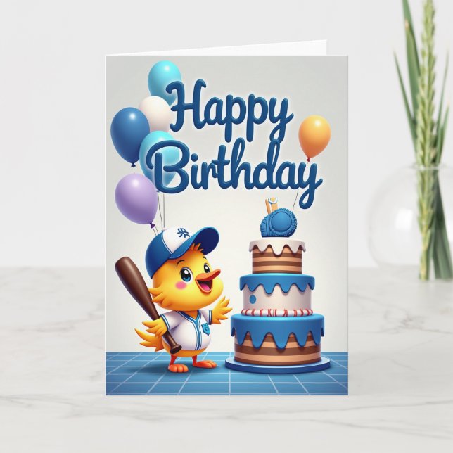 Sportig Fågel Födelsedagskort Kort (Framsida)