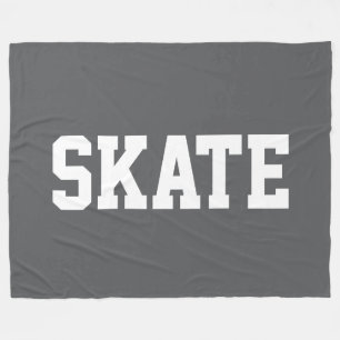 Sportig fet sportig vit SKATE-text på svart Fleecefilt