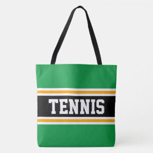 Sportig Grön Svart Orange TENNIS Racing Ränder Tygkasse