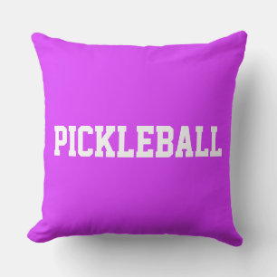 Sportig kul vit PICKLEBALL-text på tropisk rosa Kudde