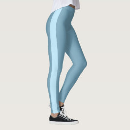 Sportig ljusblå monokrom vertikal band leggings