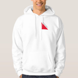 Sportig, ljusröd Logotyp på vitt Hoodie