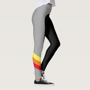 Sportig röda/orange-/gultranddamasker leggings