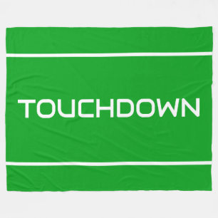 Sportig Rolig TOUCHDOWN Textränder På Ljusgrön Fleecefilt