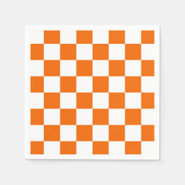 Sportig rutig orange vit lagfärger kul pappersservett