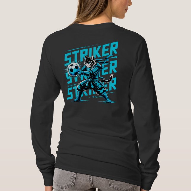 Sportig Samuraj Katt Anfallare Kvinnor T Shirt (Baksida)