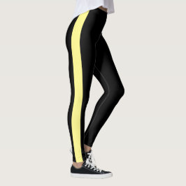 Sportig svart monokrom vertikal band leggings