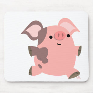 Sportig tecknadgrismousepad musmatta