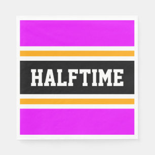 Sportig tropisk rosa orange svart HALFTIME-ränder Pappersservett