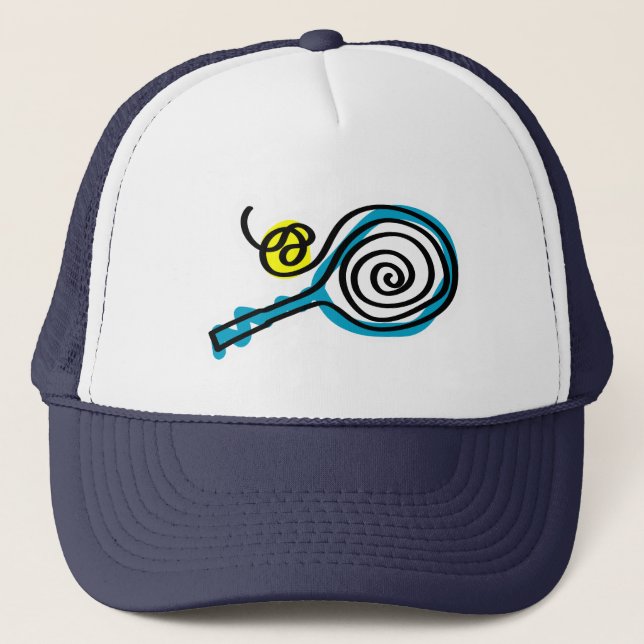 Sportig truckerkeps med tennis racket design (Framsida)