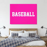 Sportig Vit BASEBALL-text på Ljusrosa