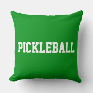 Sportig Vit PICKLEBALL-text på ljusgrön Kudde