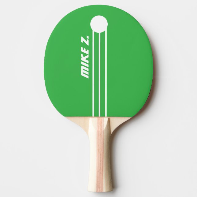 Sportiga randiga namn Grön Pingisracket (Framsidan)