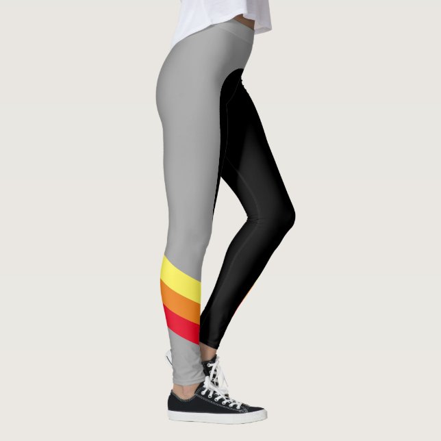 Sportirött/Orange/Gult Rand Leggings (Höger)