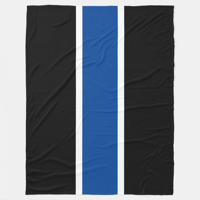Sportisk Roligt Athletic Royal Blue Black White Ra Fleecefilt (Framsidan)