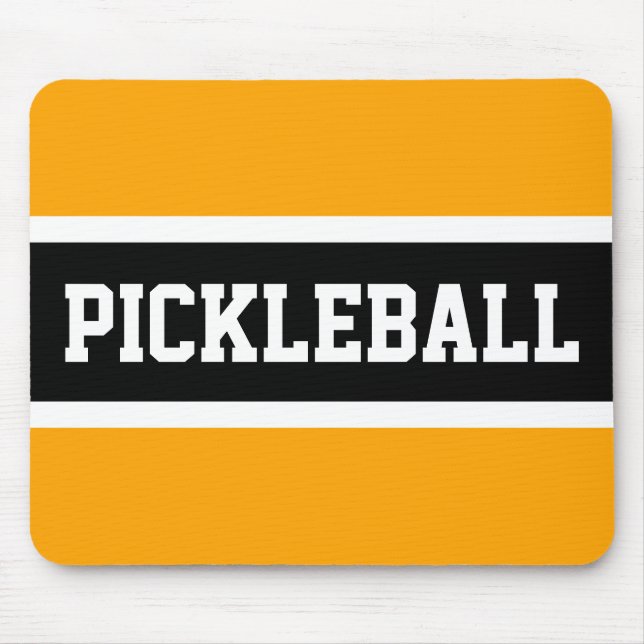 Sportiumblockstext PICKLEBALL Gult Black Rand Musmatta (Framsidan)