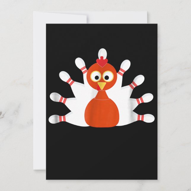 Sportkalkon och bowling - thanksgiving spara datumet (Framsida)