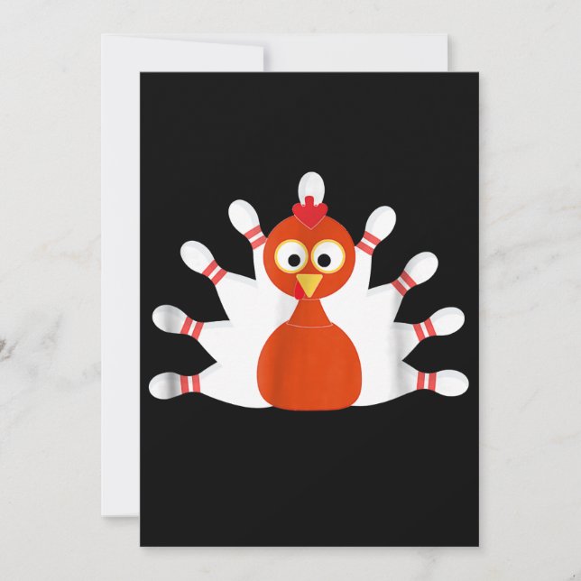 Sportkalkon och bowling - thanksgiving spara datumet (Framsida)