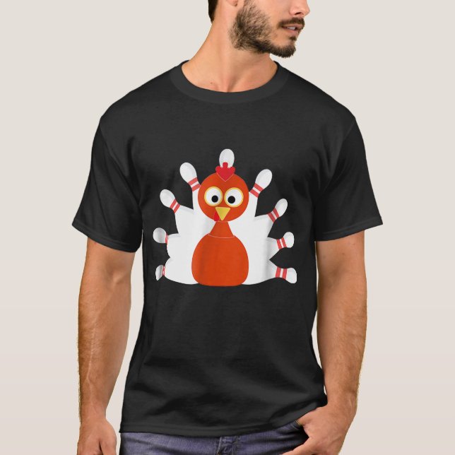 Sportkalkon och bowling - thanksgiving t shirt (Framsida)