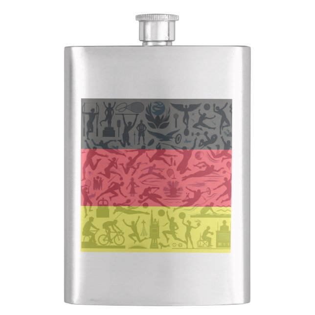 Sportlicher Flachmann mit Deutschland Flagge Fickplunta (Framsidan)