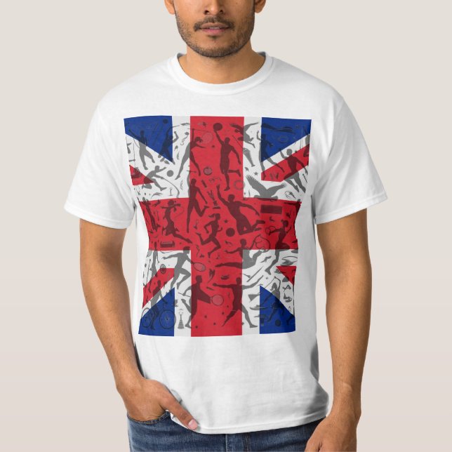 Sportliches T-Shirt mit Union Jack Flagge (Framsida)