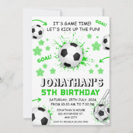 Sportlovande barns fotbollsfödelsedagsfest inbjudningar