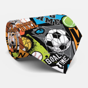 Sportmönster med bollar slips