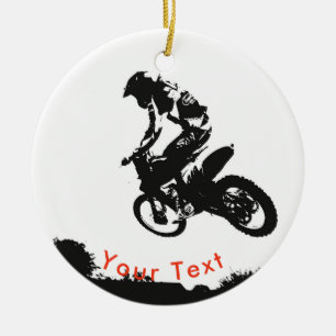 SPORTmotocrossen hoppar Julgransprydnad Keramik