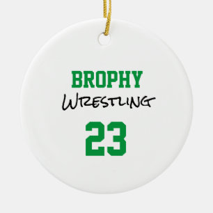 SPORTNUMRET FÖR Wrestling Sports SCHOOL Färg, ÅR Julgransprydnad Keramik