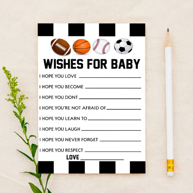 Sportönskningar för baby baby shower aktivitet (Skapare uppladdad)