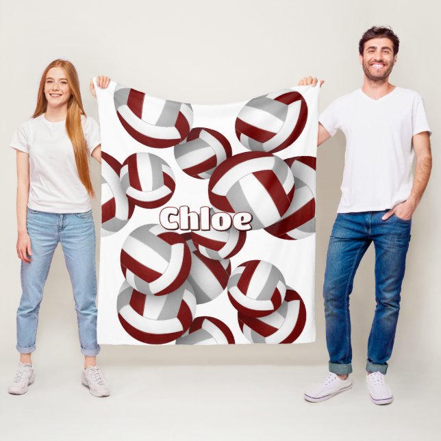 Sportrumsdekaler för grått volleybollar flickor fleecefilt (På plats)