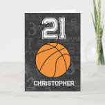 Sports 21:a födelsedag Basketball Kort<br><div class="desc">En personlig sportföljer 21:a basketbollens födelsedagskort,  som du enkelt kan anpassa framsidan med namn och insidan av kortmeddelandet. Ett underbart basketbollfödelsedagskort för basketbollspelare,  basketboll fläkt etc.</div>