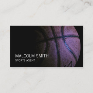 Sports Agent Mörk Basketball Closeup Visitkort