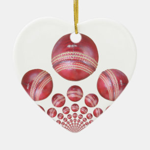 Sports Älskare's Cricket Boll Print Julgransprydnad Keramik