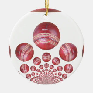 Sports Älskare's Cricket Boll Print Julgransprydnad Keramik
