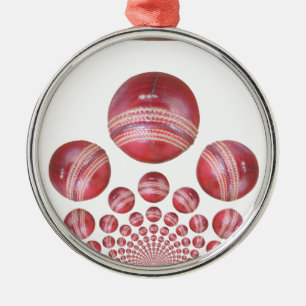 Sports Älskare's Cricket Boll Print Julgransprydnad Metall