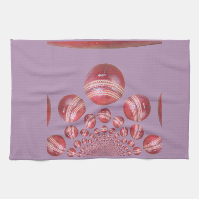 Sports Älskare's Cricket Boll Print Kökshandduk (Horisontell)