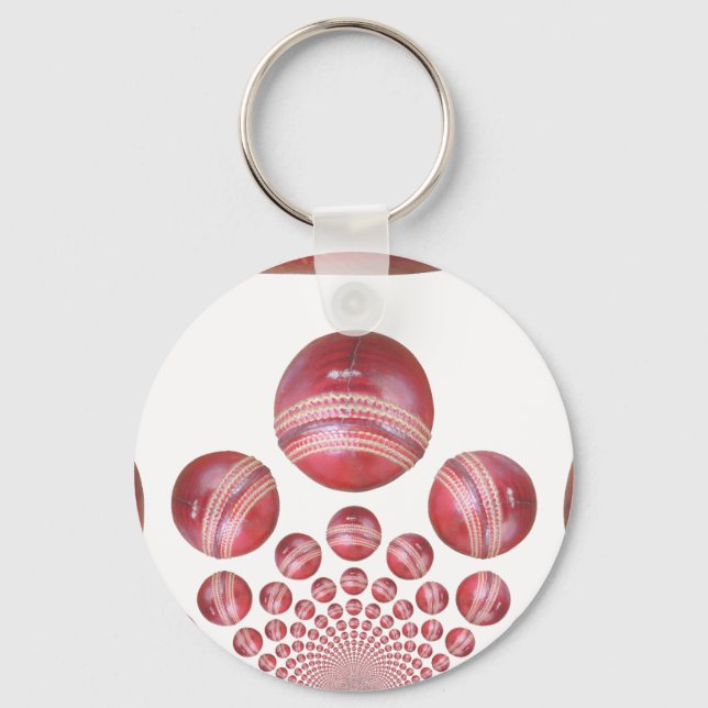 Sports Älskare's Cricket Boll Print Nyckelring (Framsida)
