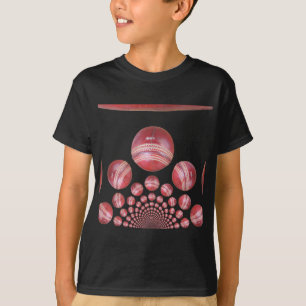 Sports Älskare's Cricket Boll Print T-shirt