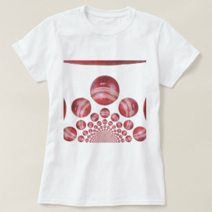 Sports Älskare's Cricket Boll Print T-shirt