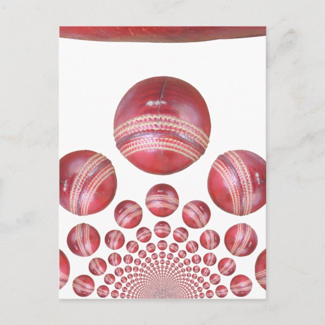 Sports Älskare's Cricket Boll Print Vykort (Framsida)